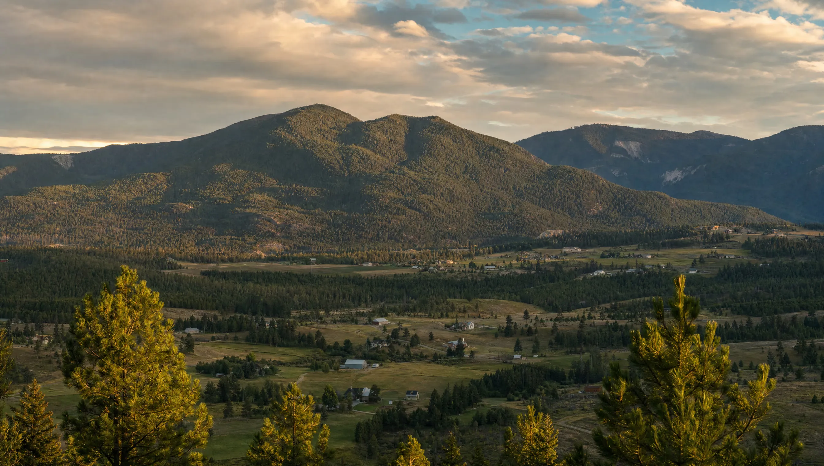 The North Okanagan valley at golden hour